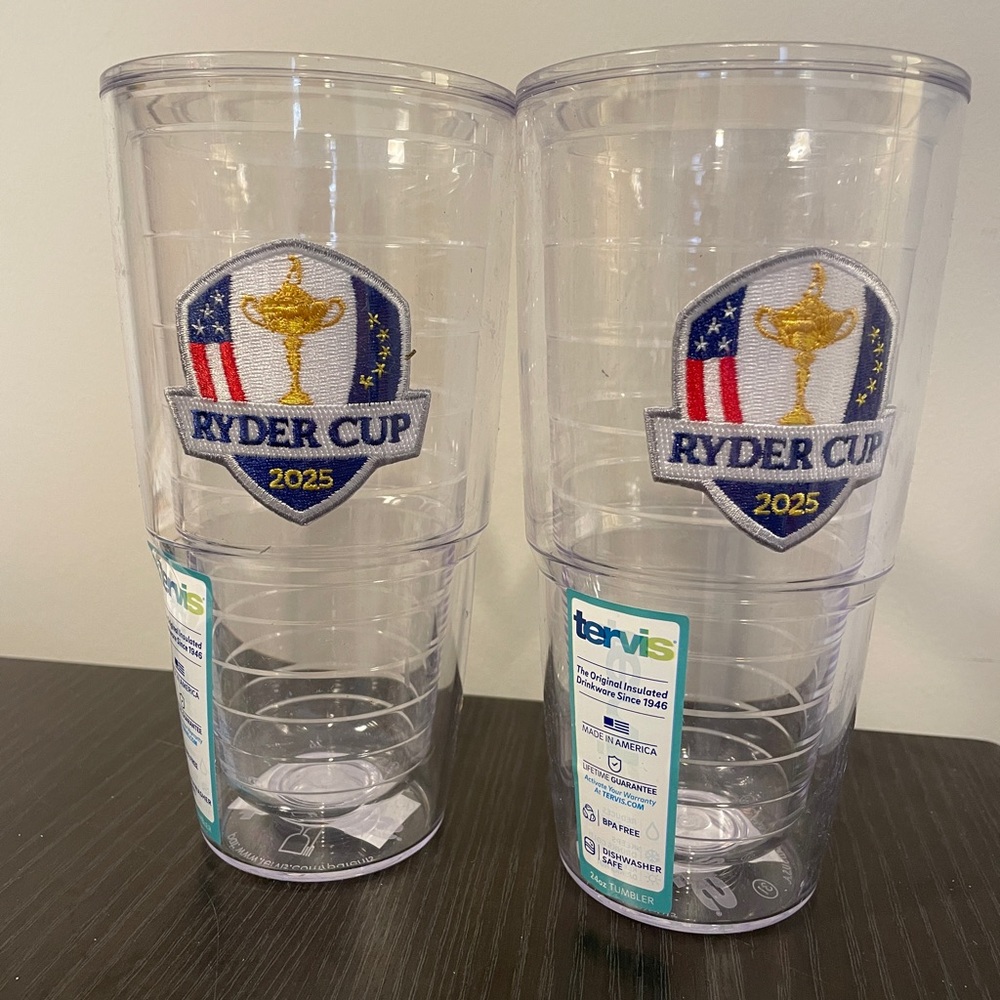 2025 Ryder Cup Pair Of Tervis Tumblers (2) Bethpage Black PGA new 24 oz